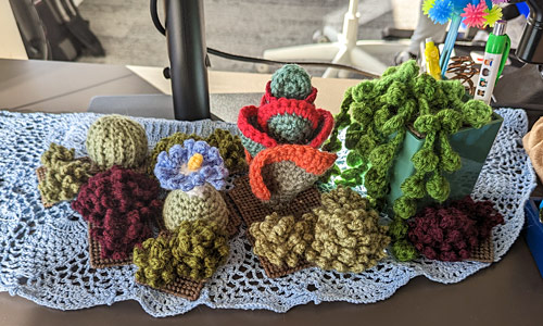 PlanetJune Stories: Diane's Modular Crocheted Succulent Arrangements