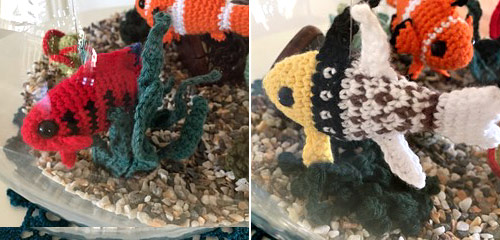 Dorte's crocheted fishbowl made from PlanetJune patterns