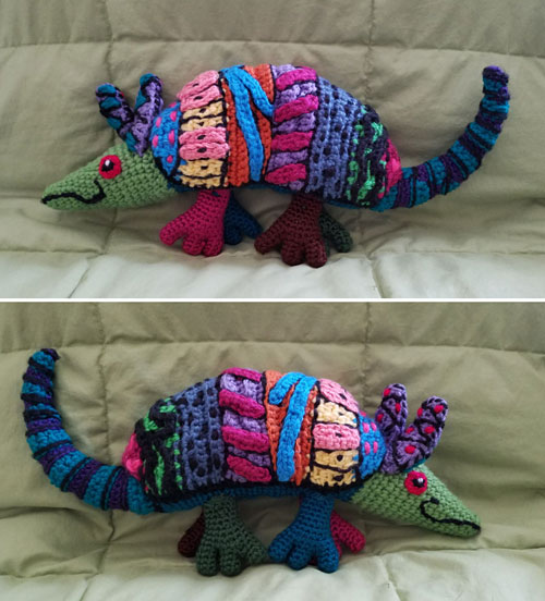 Maureen's crocheted armadillo