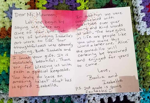 Isabella's mom's note
