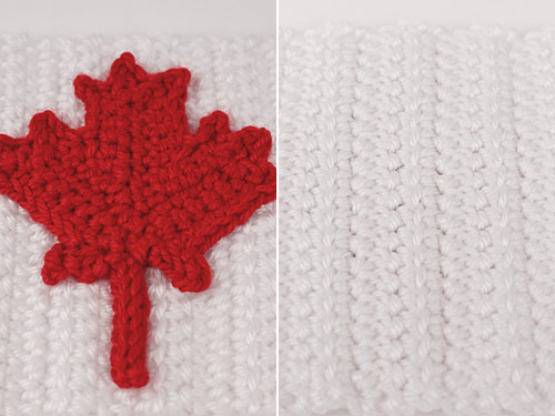 a crocheted applique glued to a crocheted background