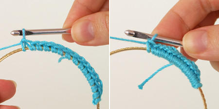 Twisted Chain Bangle crochet pattern, Figures 5-6