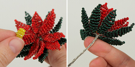 victorian beaded poinsettia tutorial by planetjune