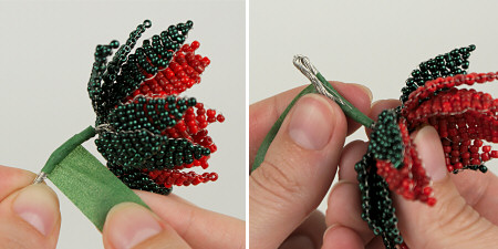 victorian beaded poinsettia tutorial by planetjune