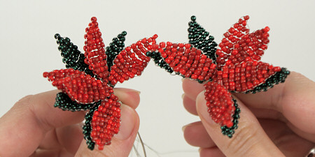 victorian beaded poinsettia tutorial by planetjune