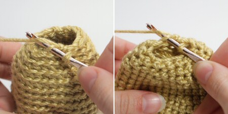 crocheting amigurumi, working from inside and outside