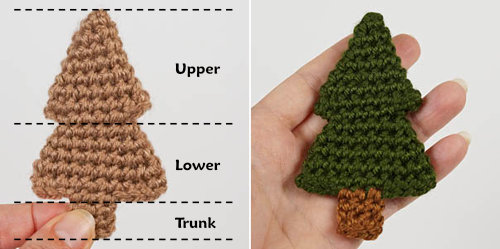 Gingerbread Tree & Christmas Tree Ornaments crochet pattern by PlanetJune