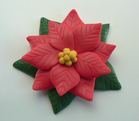 polymer clay poinsettia tutorial