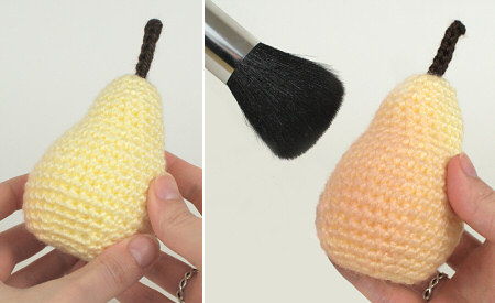 amigurumi pear by planetjune - shaping the pear