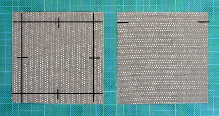 mark fabric squares