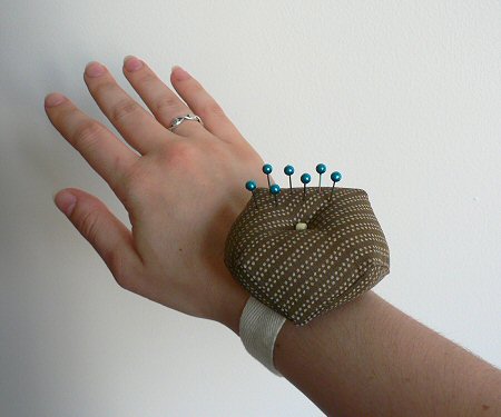 finished wrist pincushion