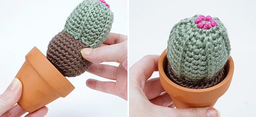 how to crochet a Soil Ball for 'planting' Crocheted Plants - a PlanetJune tutorial