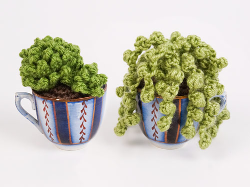 how to crochet a Soil Ball for 'planting' Crocheted Plants - a PlanetJune tutorial