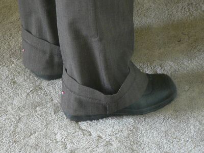 taking up trousers