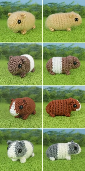 Baby Guinea Pigs - four amigurumi crochet patterns - Click Image to Close