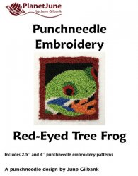 Punchneedle Embroidery Pattern: Red-Eyed Tree Frog