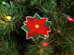 Poinsettia DONATIONWARE punchneedle embroidery pattern