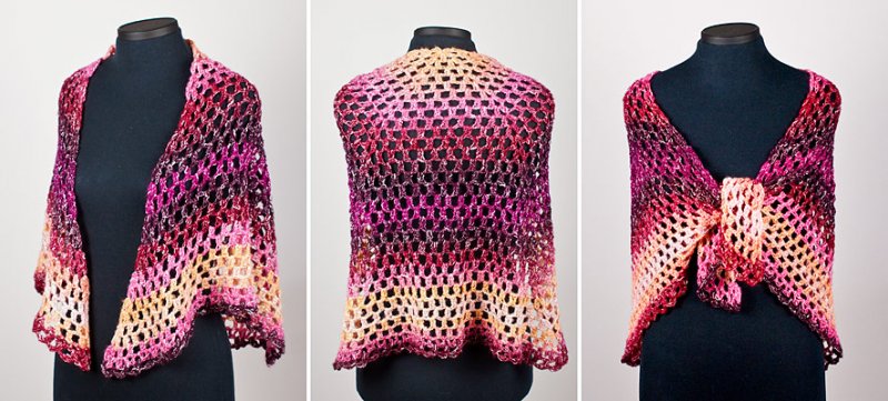 Half-Hexagon Shawl crochet pattern - Click Image to Close