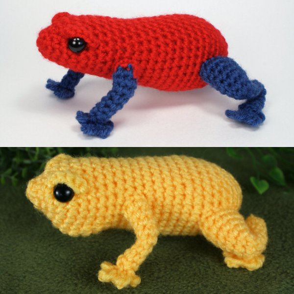 Poison Dart Frog & Singing Frog - TWO amigurumi crochet patterns - Click Image to Close