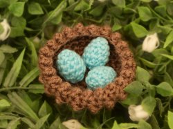 Tiny Eggs in a Nest DONATIONWARE crochet pattern