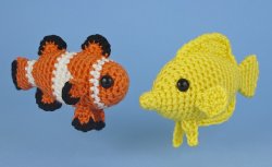 (image for) Tropical Fish Set 1: TWO amigurumi fish crochet patterns