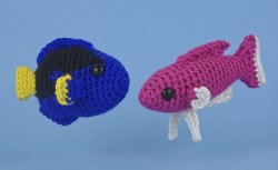 (image for) Tropical Fish Set 2: TWO amigurumi fish crochet patterns