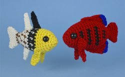 (image for) Tropical Fish Set 4: TWO amigurumi fish crochet patterns