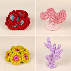 (image for) Coral Reef Collection 1: FOUR realistic crochet patterns