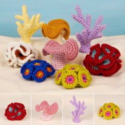 (image for) Coral Reef Collection 1: FOUR realistic crochet patterns
