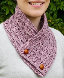 (image for) Diamond Lattice Neckwarmer crochet pattern