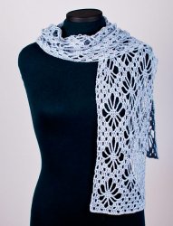 Diamond Flowers Scarf Wrap crochet pattern