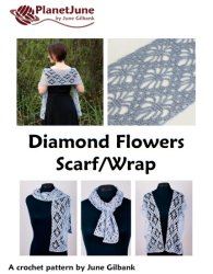 Diamond Flowers Scarf Wrap crochet pattern