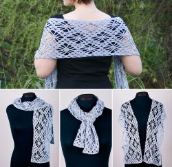 Diamond Flowers Scarf Wrap crochet pattern