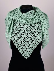 (image for) Climbing Eyelets Triangular Shawl crochet pattern