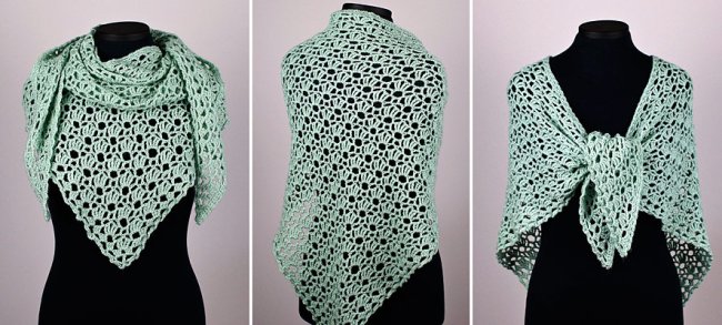 (image for) Climbing Eyelets Triangular Shawl crochet pattern - Click Image to Close