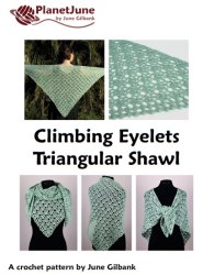 (image for) Climbing Eyelets Triangular Shawl crochet pattern