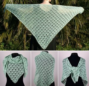 (image for) Climbing Eyelets Triangular Shawl crochet pattern