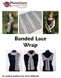 (image for) Banded Lace Wrap crochet pattern