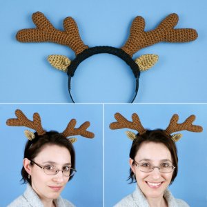 Reindeer Antlers crochet pattern (headband costume)