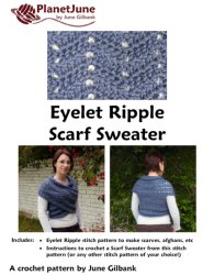 (image for) Eyelet Ripple Scarf Sweater DONATIONWARE crochet pattern