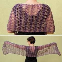 (image for) Rippled Lace Rectangular Shawl crochet pattern