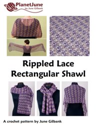 Rippled Lace Rectangular Shawl crochet pattern