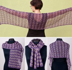 (image for) Rippled Lace Rectangular Shawl crochet pattern