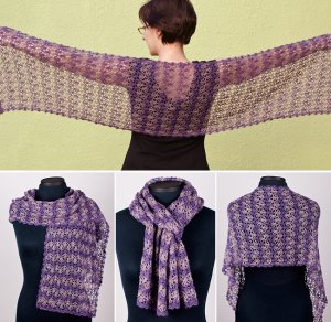 Rippled Lace Rectangular Shawl crochet pattern