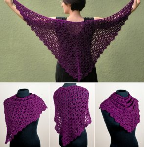 (image for) Cascading Clusters Shawl crochet pattern