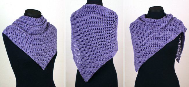 (image for) Cozy Mesh Triangular Shawl crochet pattern - Click Image to Close