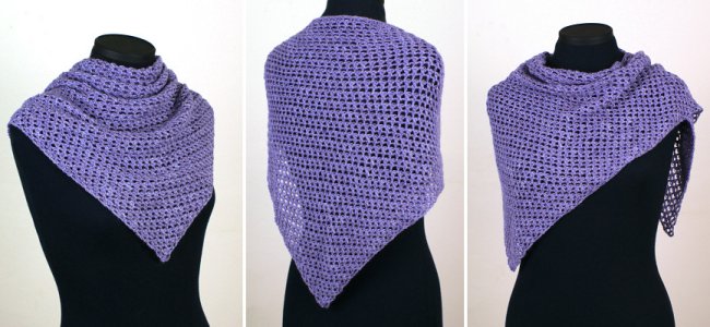 Cozy Mesh Triangular Shawl crochet pattern - Click Image to Close