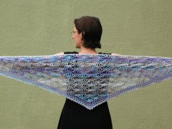 (image for) Palm Leaves Triangular Shawl crochet pattern