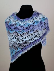 (image for) Palm Leaves Triangular Shawl crochet pattern