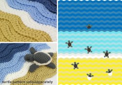 (image for) Ribbed Ripple/Turtle Beach blanket DONATIONWARE crochet pattern